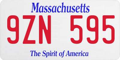 MA license plate 9ZN595