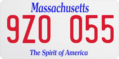 MA license plate 9ZO055