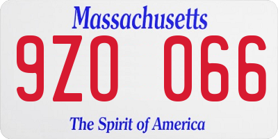 MA license plate 9ZO066