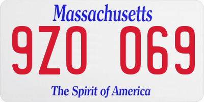 MA license plate 9ZO069