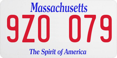 MA license plate 9ZO079