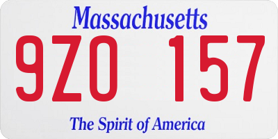 MA license plate 9ZO157