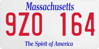 MA license plate 9ZO164