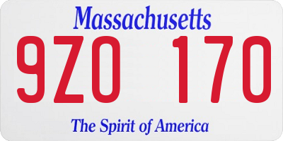 MA license plate 9ZO170