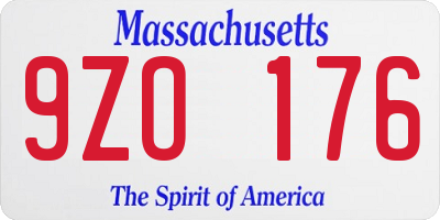 MA license plate 9ZO176