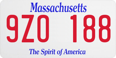 MA license plate 9ZO188