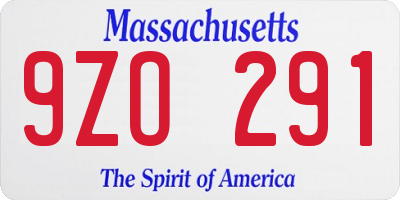 MA license plate 9ZO291