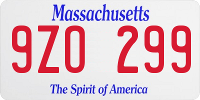 MA license plate 9ZO299