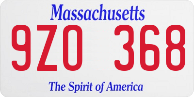 MA license plate 9ZO368