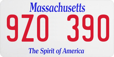MA license plate 9ZO390