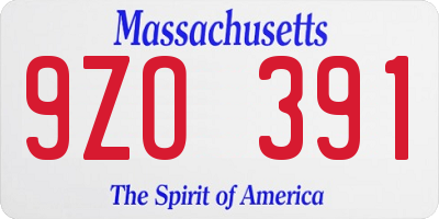MA license plate 9ZO391