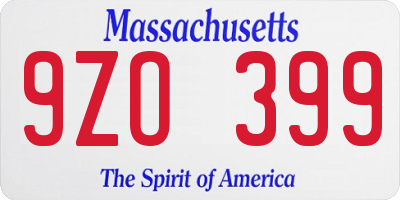 MA license plate 9ZO399