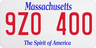 MA license plate 9ZO400