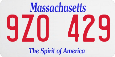 MA license plate 9ZO429