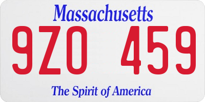 MA license plate 9ZO459
