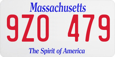 MA license plate 9ZO479