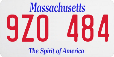 MA license plate 9ZO484