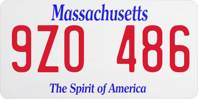 MA license plate 9ZO486