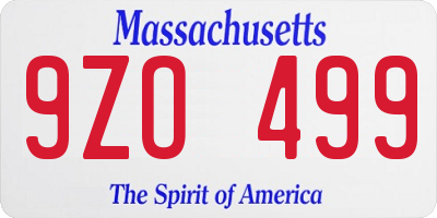 MA license plate 9ZO499