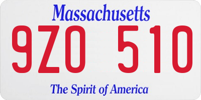 MA license plate 9ZO510