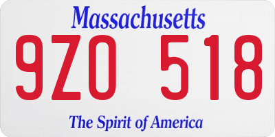 MA license plate 9ZO518