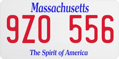 MA license plate 9ZO556