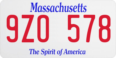 MA license plate 9ZO578