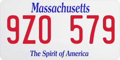 MA license plate 9ZO579