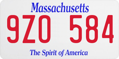 MA license plate 9ZO584