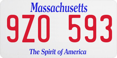 MA license plate 9ZO593