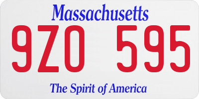 MA license plate 9ZO595