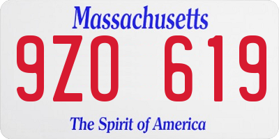 MA license plate 9ZO619