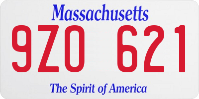 MA license plate 9ZO621