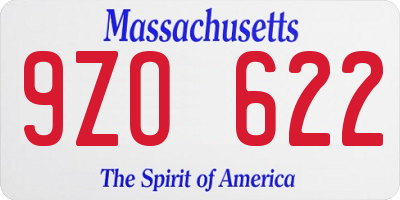 MA license plate 9ZO622