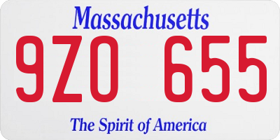 MA license plate 9ZO655