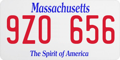 MA license plate 9ZO656