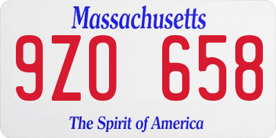 MA license plate 9ZO658