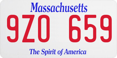 MA license plate 9ZO659