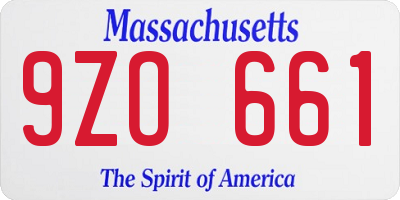 MA license plate 9ZO661