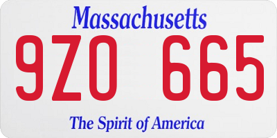 MA license plate 9ZO665