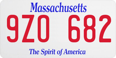 MA license plate 9ZO682