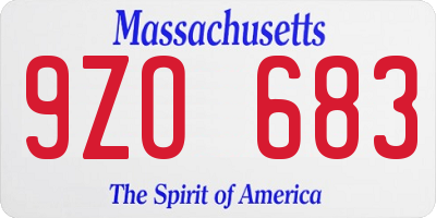 MA license plate 9ZO683