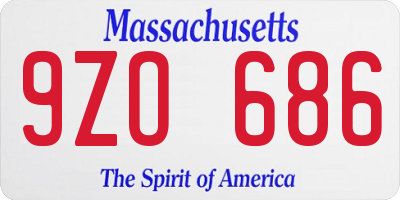 MA license plate 9ZO686