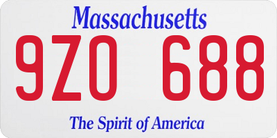 MA license plate 9ZO688