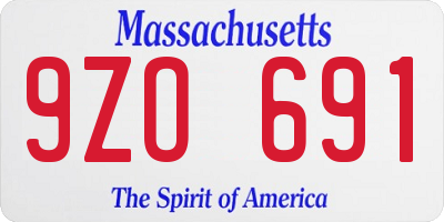 MA license plate 9ZO691