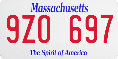 MA license plate 9ZO697