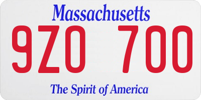 MA license plate 9ZO700