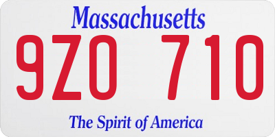 MA license plate 9ZO710