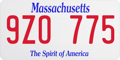 MA license plate 9ZO775