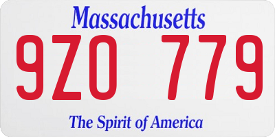 MA license plate 9ZO779